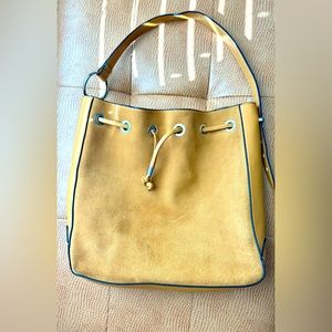 Zara Genuine Suede Mustard Yellow Bucket Bag, Great Condition